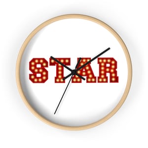 Wall Clock MOVIE NIGHT Star Marquee Lights