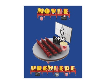 Pósteres satinados para la pared del cine en casa. Noche de cine. Estreno de película.