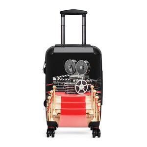 カラフルなシネマ旅行用スーツケース | ユニークな荷物 | 楽しい旅行用品 | バケーション用スーツケース | 漫画の荷物 | 旅行者へのギフト