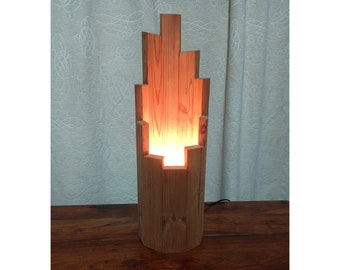Natural Cedar Wood designer Table Lamp 1.8m flex with switch