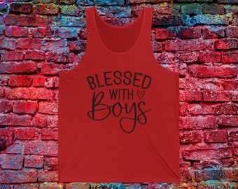 Unisex Jersey Tank, Men's Tank Top, Gift for a guy, Gift for a guy with Kids, Blue Shirt