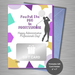 Administrative Professional Appreciation Printable Gift Card Holder