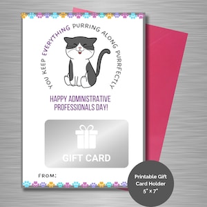Administrative Professional Appreciation Printable Gift Card Holder