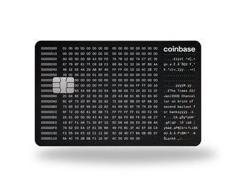 Custom Metal Card " Coinbase Bitcoin Genesis Block "