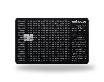 Custom Metal Card " Coin Base One Genesis Block "