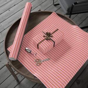 Candy Stripe Christmas Wrapping Paper, Pink and Red Modern Gift Wrap Bild 4