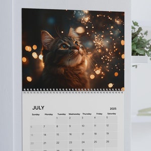 Cat Calendar 2025 Monthly Cat Illustrations, Cat Lover Gift, Cat Art Decoration, Cat Themed Planner, Yearly Cat Calendar Cute funny kittens