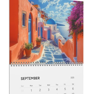 2025 Travel Wall Calendar, World Travel Gift Art, Vertical 2025 Planner, Office Decor, Europe Asia America Table Calendar, Yearly Monthly