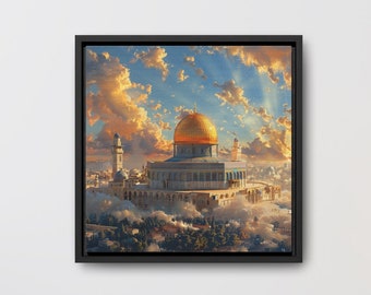 Dome of the Rock Al Aqsa Mosque Palestine Islamic Wall Art, Digital Wall Art Print, Islamic Poster Painting Masjid Aqsa Islamic Muslim Art