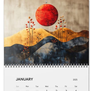 2025 Abstract Art Wall Calendar, Yearly Wall Planner, Monthly Scheduler, Office Decor, Home Organization, Abstract Art Calendar