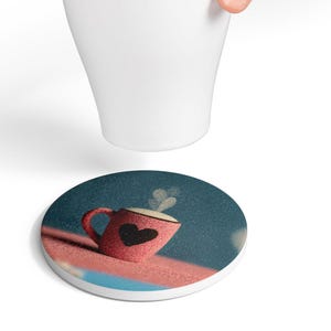 Christmas Ceramic Coaster Autumn Xmas Holiday Season Coffee Mug Design Unique Drink Coasters Home Decor Gift Garden Lovers Riwaj Art