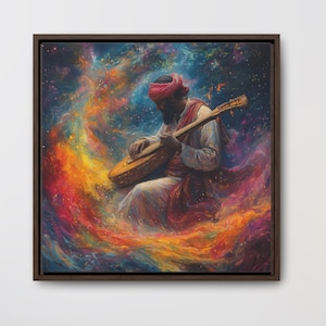 Islamic Sufi Whirling Dervish Square Frame, Gallery Canvas Wrap Art for Home Decor, Religious Wall Hanging, Spiritual Frame, Muslim Home