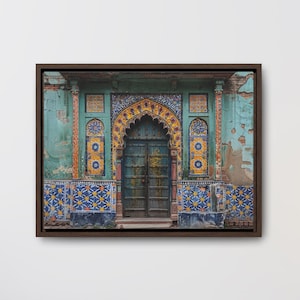 Art de style moghol - Cadre horizontal sur toile - Palais persan du sous-continent indien afghan pakistanais, peinture à l'huile, affiche murale royale