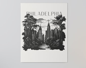 Philadelphia City Wand Kunst Druck - nur digitaler Download - Philly Skyline, Philly Kunstdruck, Philadelphia Pennsylvania Gemälde