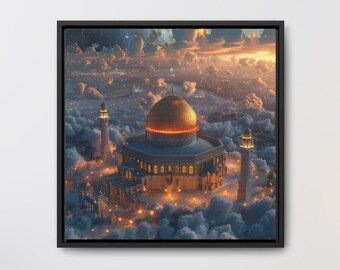 Dome of the Rock Al Aqsa Mosque Palestine Islamic Wall Art, Digital Download Only, Wall Print, Islamic Painting Masjid Aqsa Islamic Muslim
