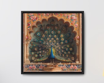 ヴィンテージのムガル帝国女王のミニチュア絵画：インド美術の壁装飾