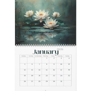 2026 Flowers Wall Calendar Size 11x8.5 & 14x11.5 Yearly Wall Planner Monthly Scheduler Office Decor Home Floral bloom Art botanical Calendar
