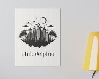 Philadelphia City Wall Art Print - Digital Download Only - Philly Skyline, Philly Art Print, Philadelphia Pennsylvania Painting