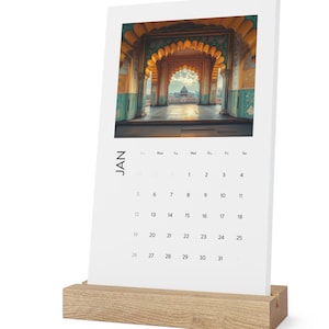 2025 Art Desk Calendar Southasian Ethnic style Pakistani Indian Persian Afghan Mughal Palace Islamic traditional cultural planner monthly