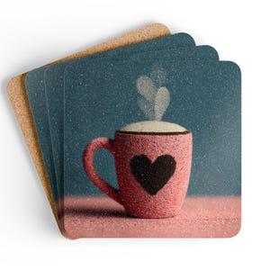 Christmas Coaster Set of 4 Minimalist Autumn Xmas Holiday Season Coffee Mug Design Unique Drink Coasters Home Decor Gift Garden