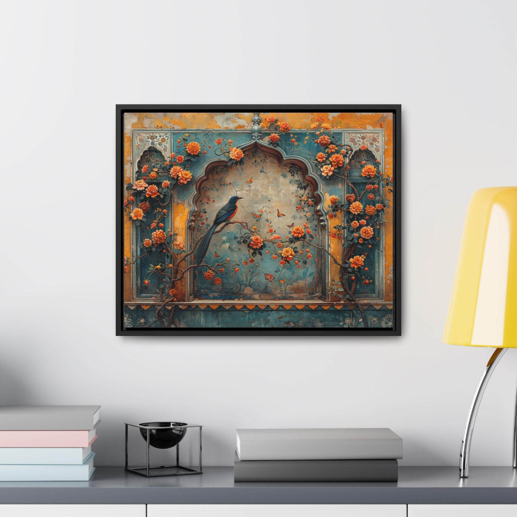 Persian Palace Mughal Art Canvas Horizontal Frame - Pakistani Indian ...