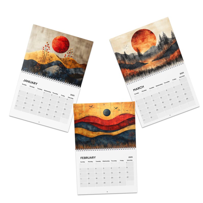 2025 Abstract Art Wall Calendar, Yearly Wall Planner, Monthly Scheduler