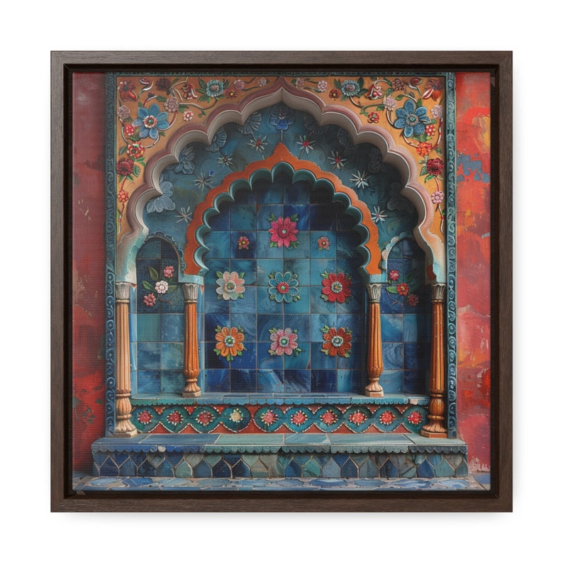 Mughal Style Art Painting, Gallery Canvas Square Frame, Palace Afghan ...
