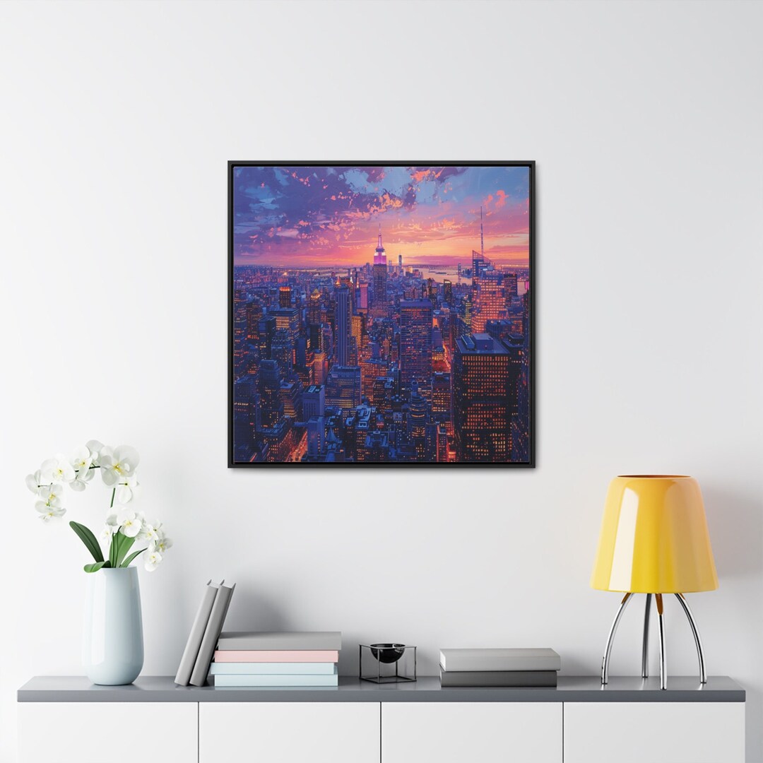 希少品　The New York Review of Art アートガイド Newyork City Manhattan Wall Art Print - Gallery Canvas Wraps