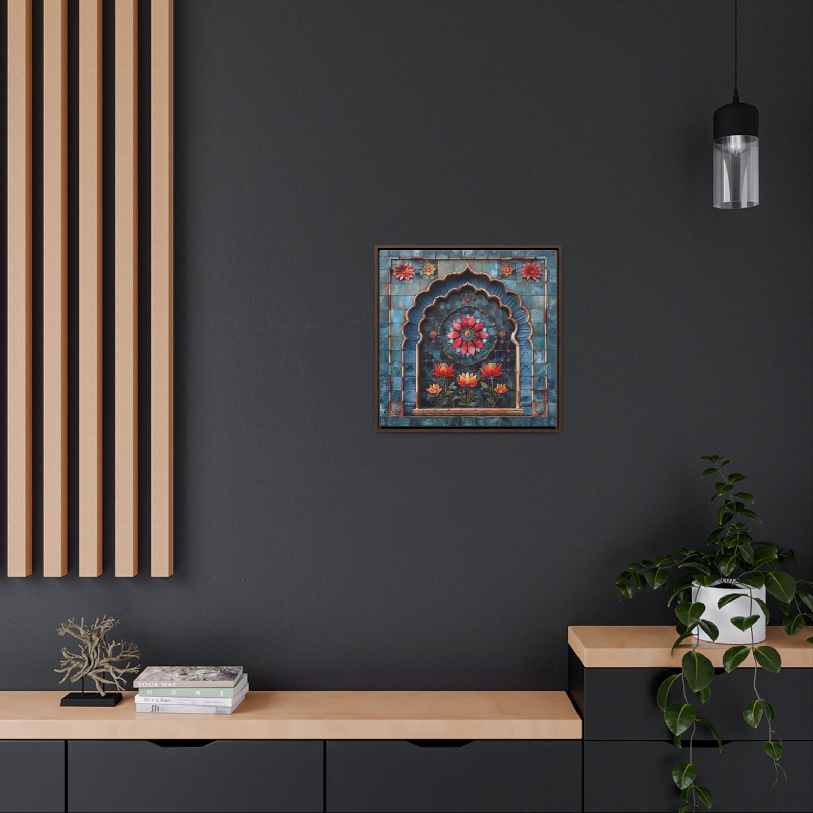 Mughal Style Art Painting, Gallery Canvas Square Frame, Palace Afghan ...