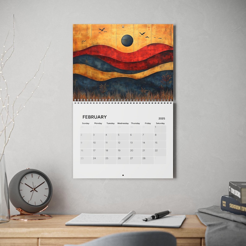 2025 Abstract Art Wall Calendar, Yearly Wall Planner, Monthly Scheduler