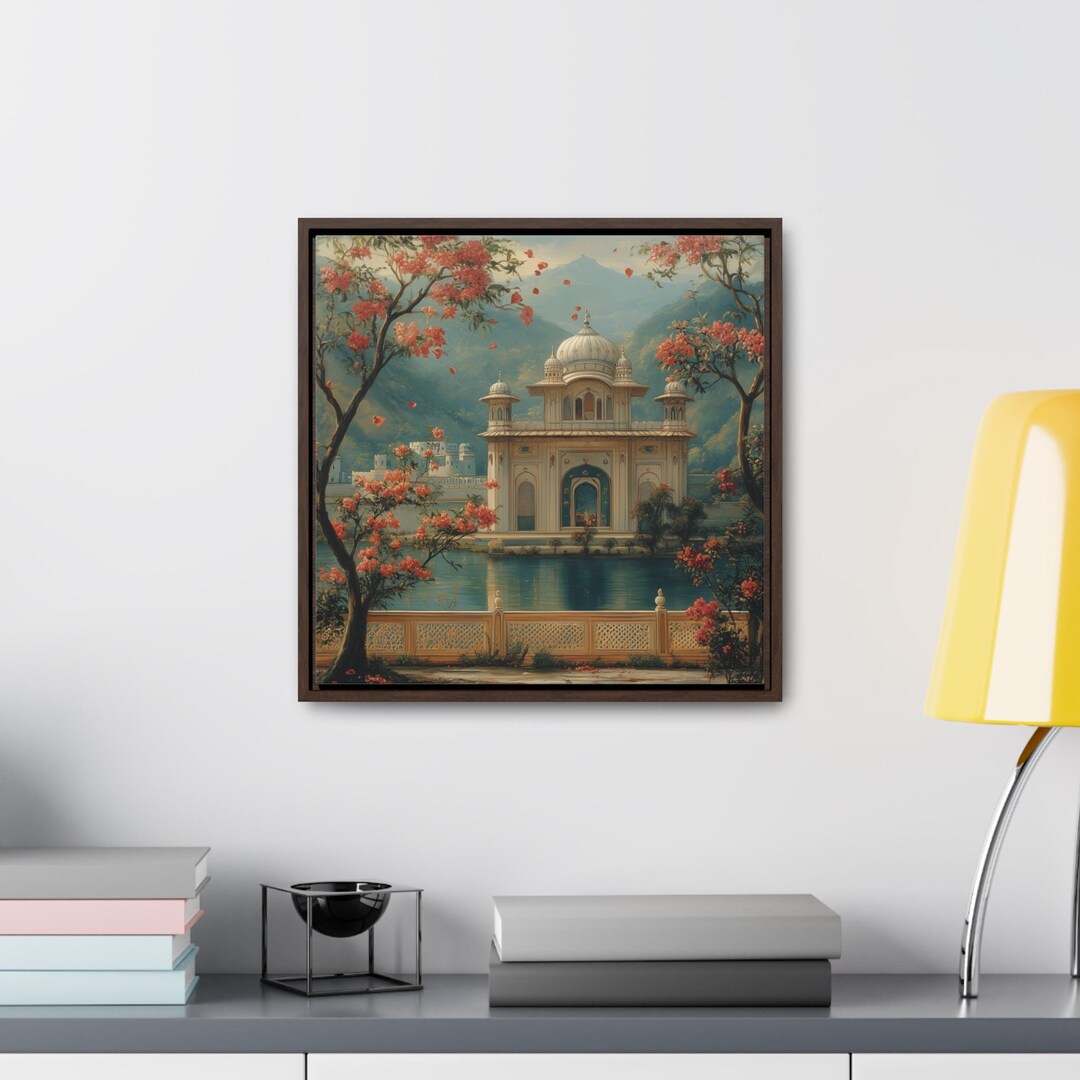 Mughal Palace Birds Art Gallery Canvas Wrap, Square Frame, Pakistani ...