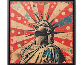 American 4th of July Digital Wall Art Print Statue of Liberty Independence day Decor Print Summer Holiday Gift, USA Patriotic festive Cozy