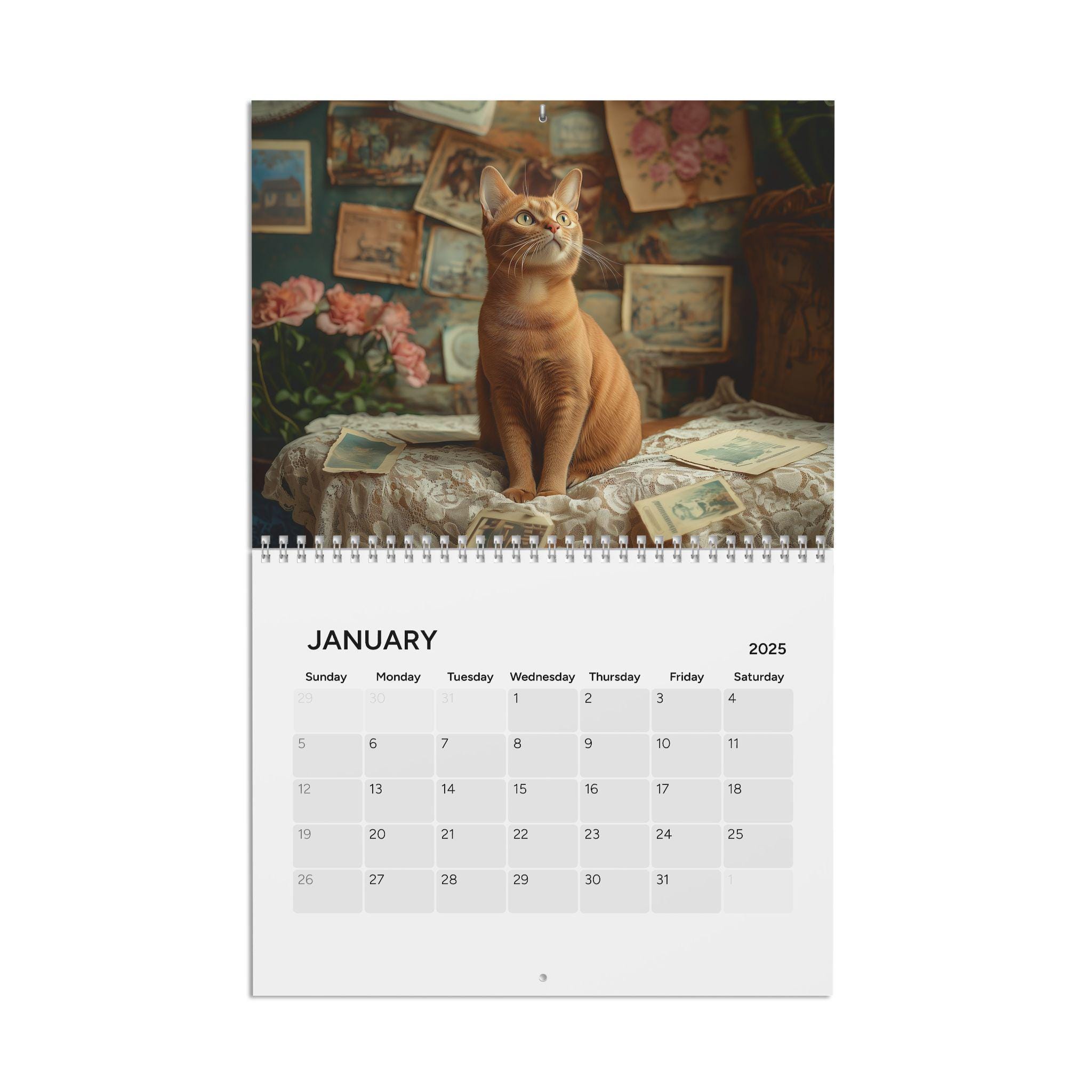 Red Robin 2025 Funny Cats Monthly Wall Calendar | 12 x 24