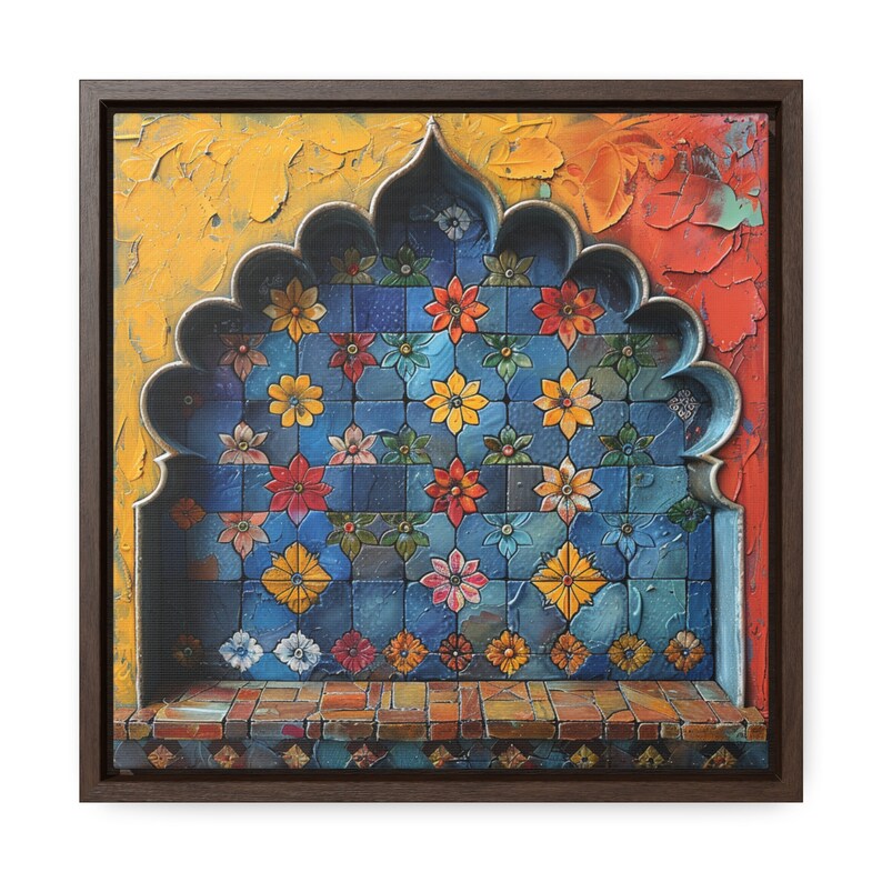 Mughal Style Art Painting, Gallery Canvas Square Frame, Palace Afghan ...