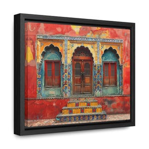 Art de style moghol - Cadre horizontal sur toile - Palais persan du sous-continent indien afghan pakistanais, peinture à l'huile, affiche murale royale