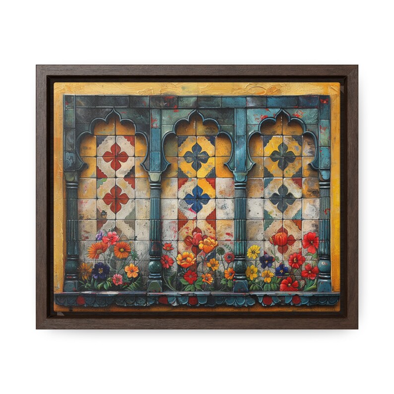 Mughal Style Art - Canvas Horizontal Frame - Afghan Pakistani Indian ...
