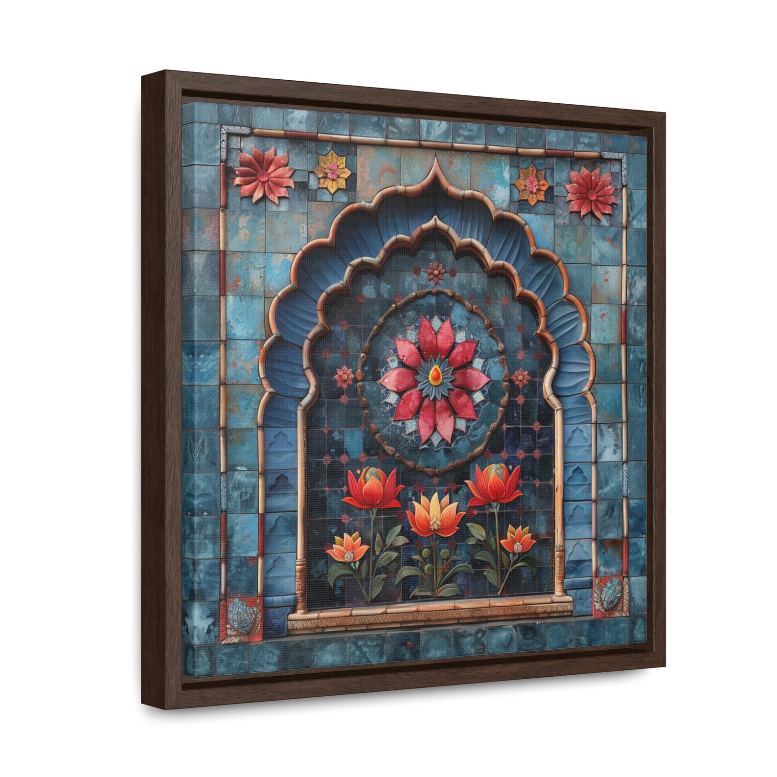 Mughal Style Art Painting, Gallery Canvas Square Frame, Palace Afghan ...
