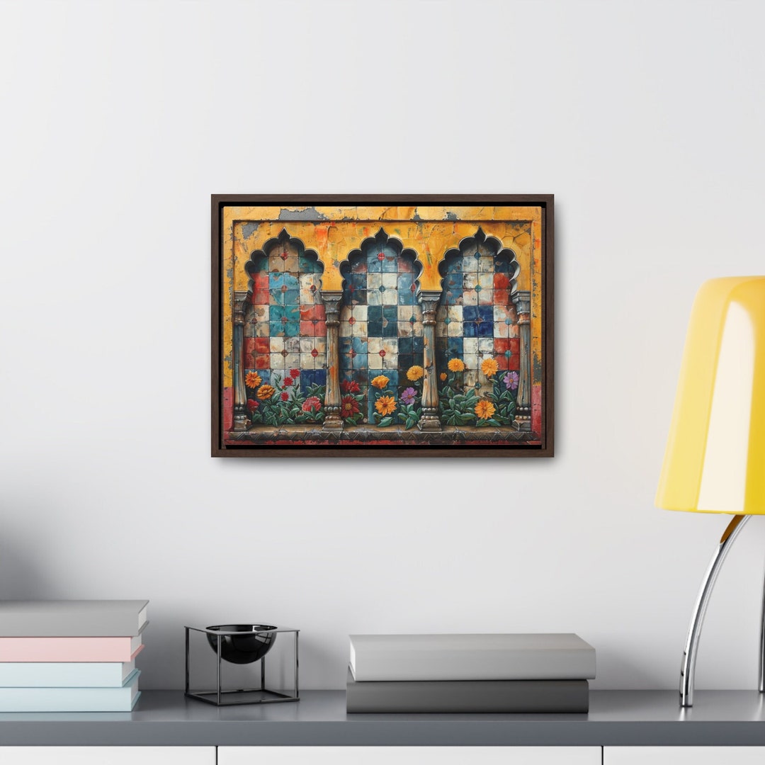 Mughal Style Art - Canvas Horizontal Frame - Afghan Pakistani Indian ...