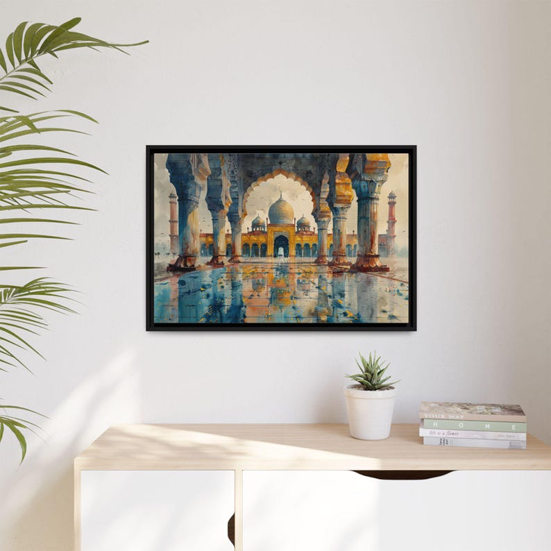 Mughal Style Art - Canvas Horizontal Frame - Afghan Pakistani Indian ...