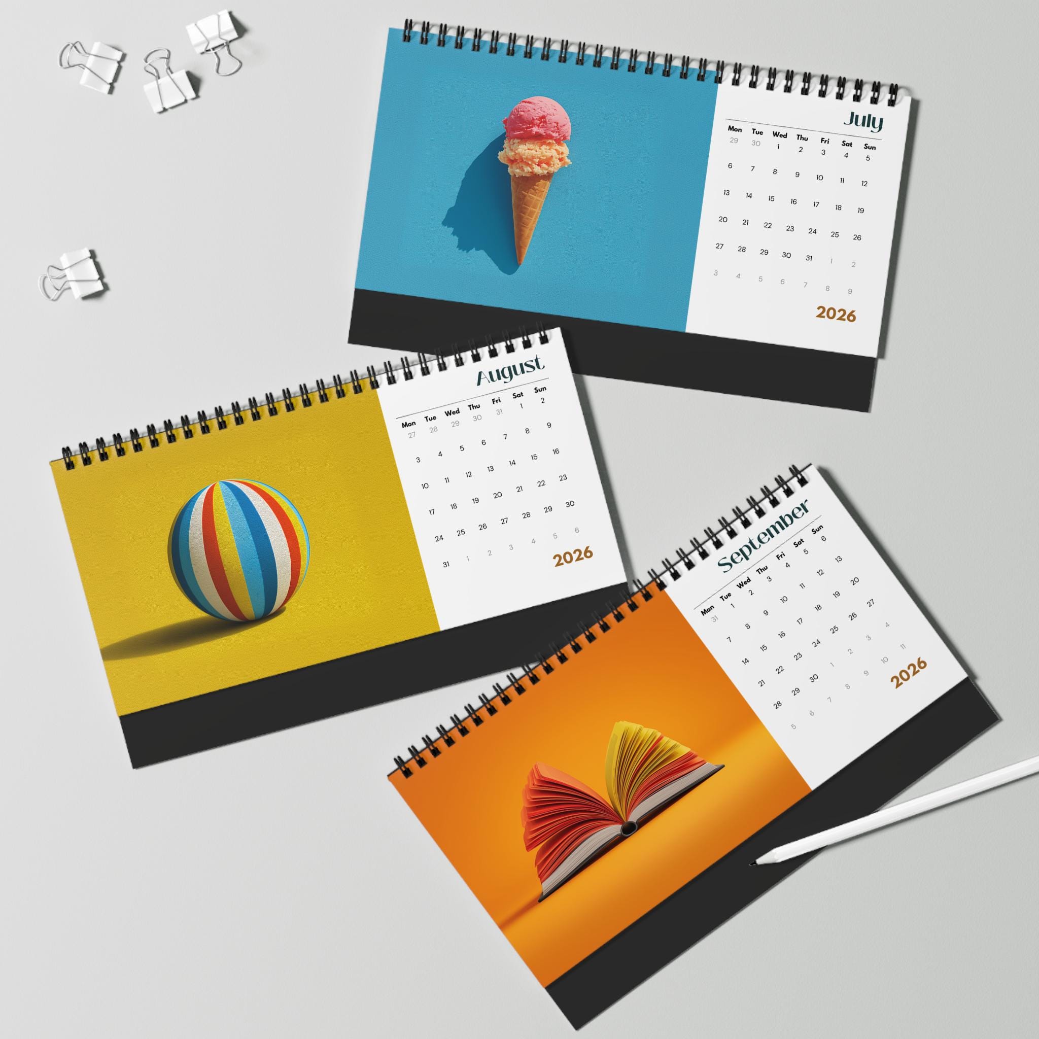 Calendario da scrivania 2026, mini planner mensile, 7 x 6,5 x