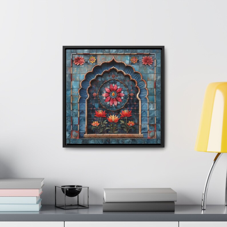 Mughal Style Art Painting, Gallery Canvas Square Frame, Palace Afghan ...
