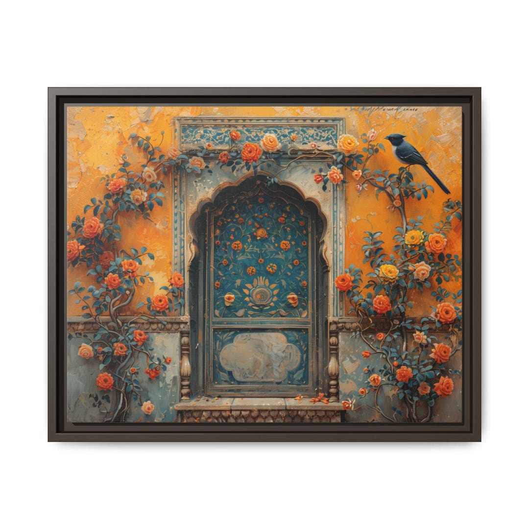 Persian Palace Mughal Art Canvas Horizontal Frame - Pakistani Indian ...