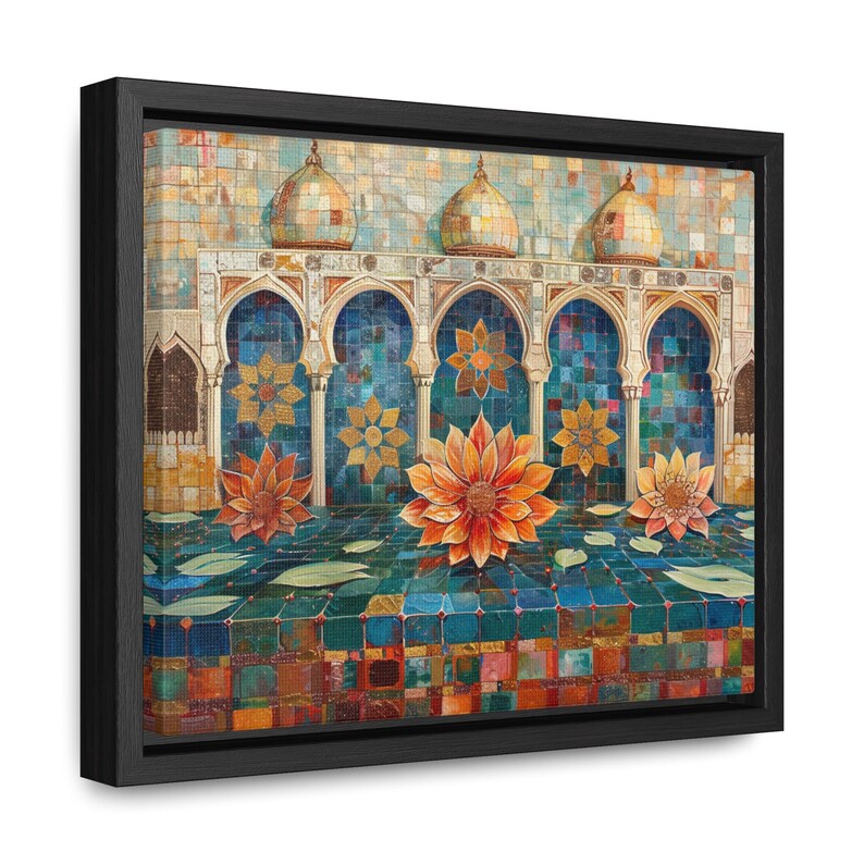 Mughal Style Art - Canvas Horizontal Frame - Afghan Pakistani Indian ...