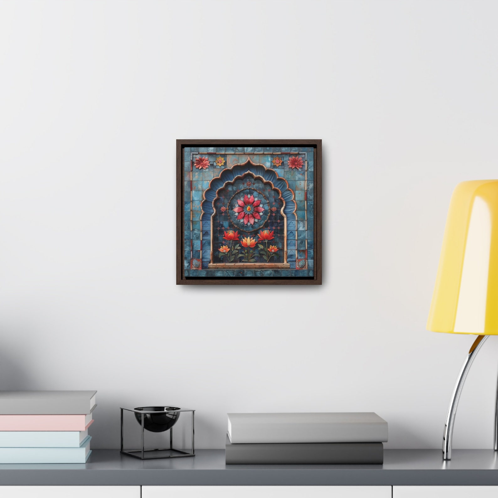 Mughal Style Art Painting, Gallery Canvas Square Frame, Palace Afghan ...
