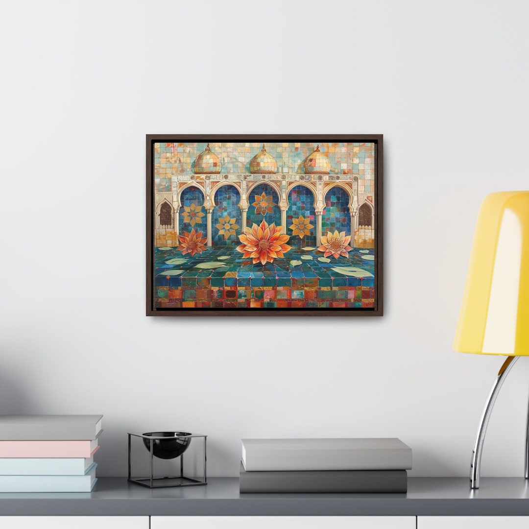 Mughal Style Art - Canvas Horizontal Frame - Afghan Pakistani Indian ...