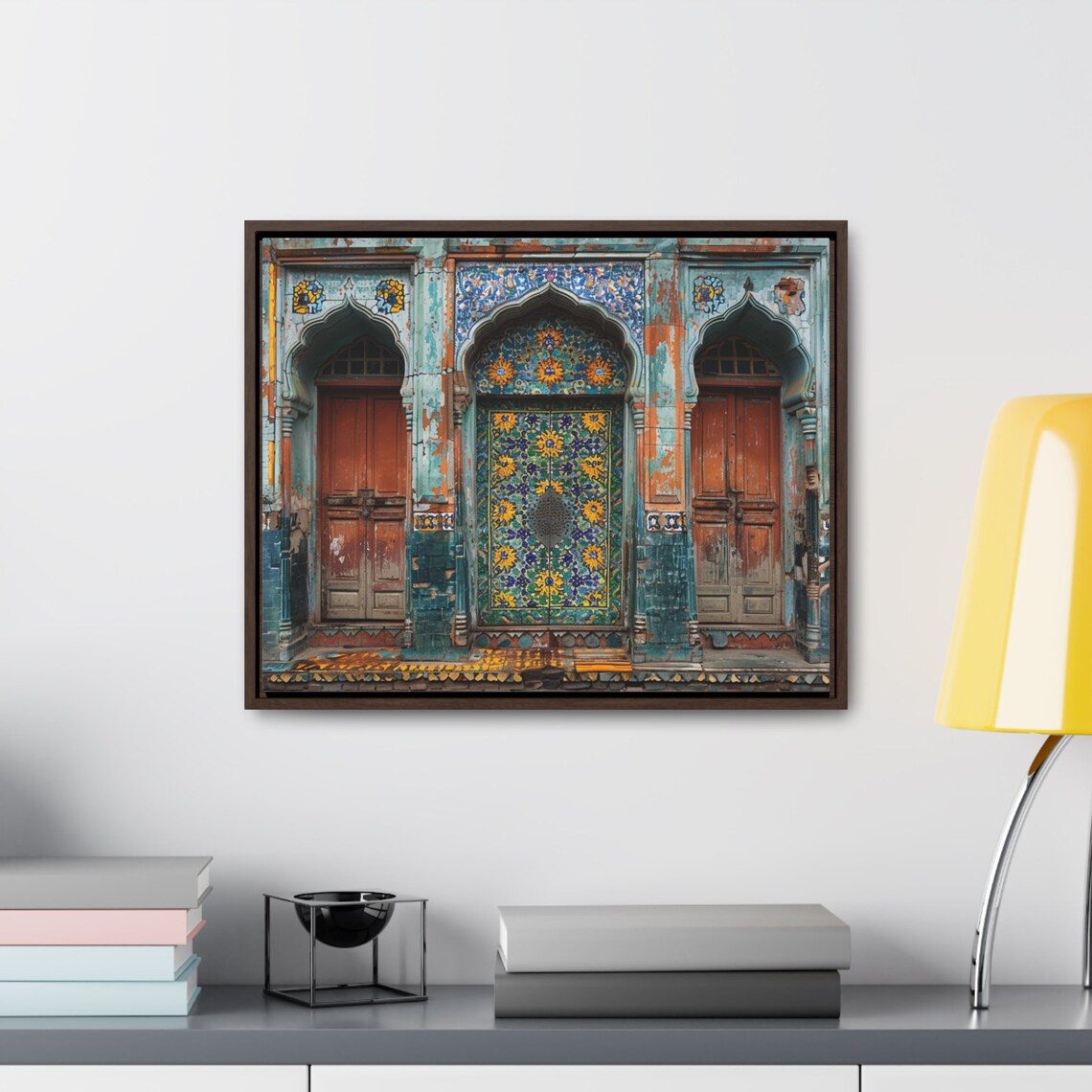Mughal Style Art - Canvas Horizontal Frame - Afghan Pakistani Indian ...