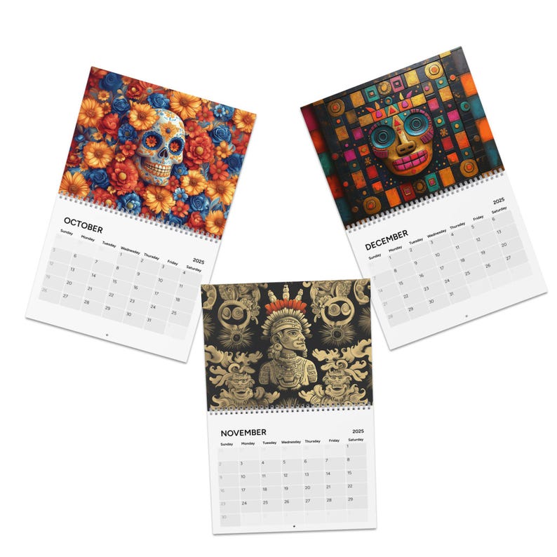 2025 Mexican Art Wall Calendar Yearly Planner Monthly Scheduler Office