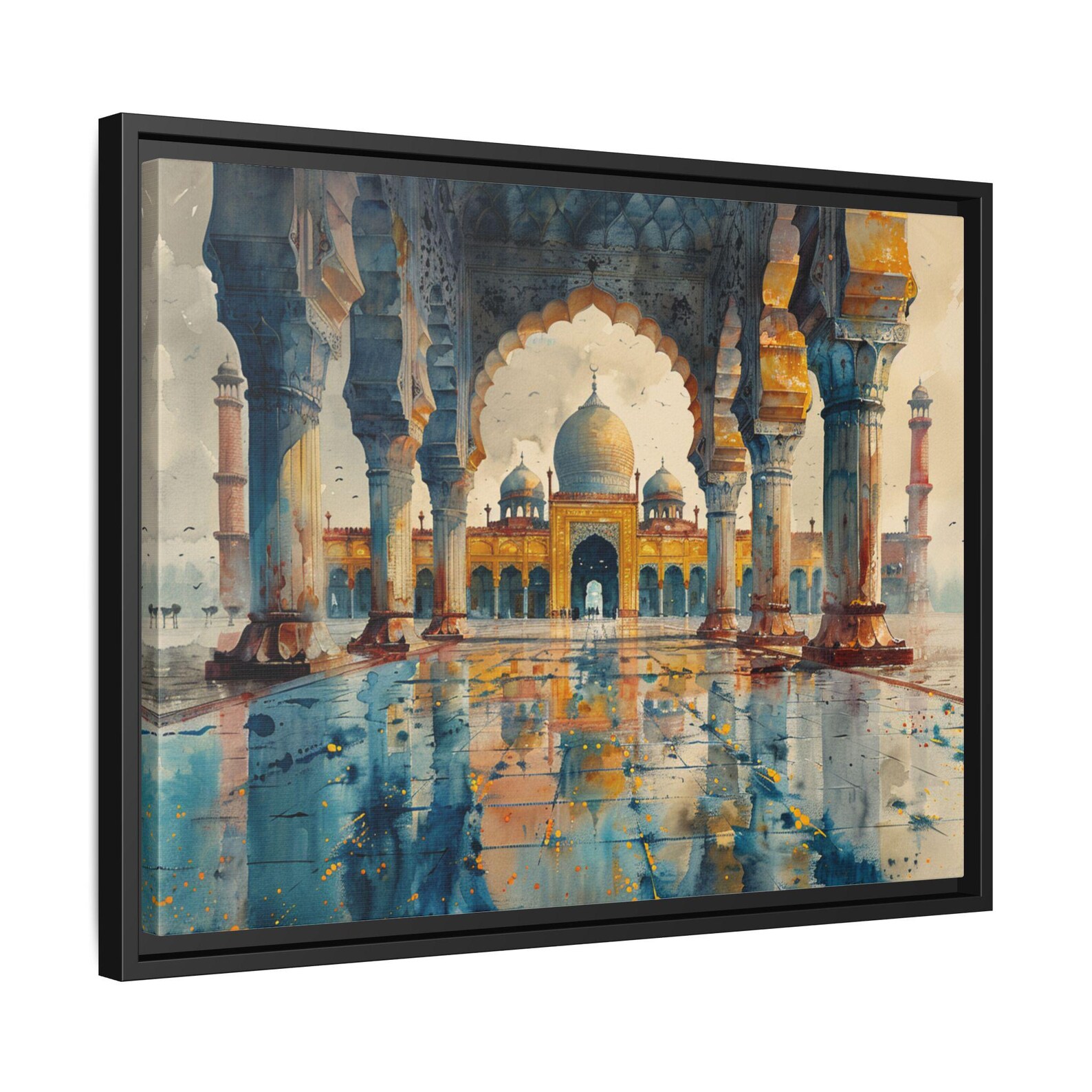 Mughal Style Art - Canvas Horizontal Frame - Afghan Pakistani Indian ...