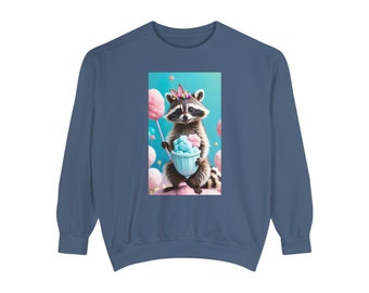 Cotton candy raccoon sweatshirt gift for her sweatshirt for raccoon gift sweater