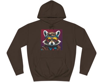 Raccoon gift for him raccoon hoodie for raccoon steampunk hoodie I love raccoon raccoon lover gift